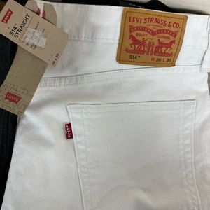 BNWT Mens Levi’s straight 514 Label White 36x30